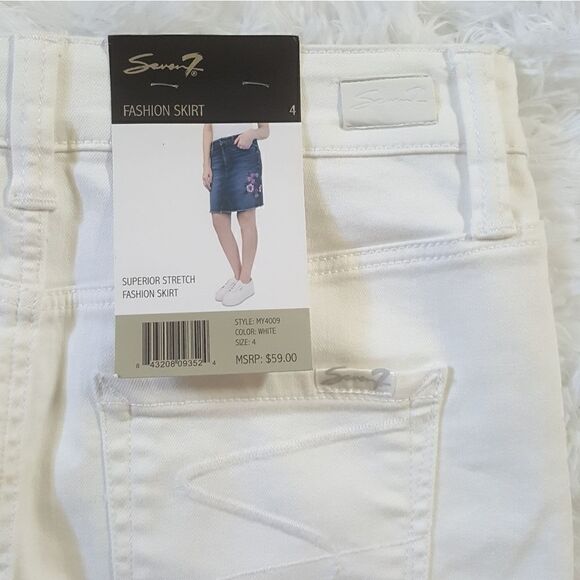 SEVEN7 White Floral Embroidered Skirt NWT Size 4 - Picture 9 of 10